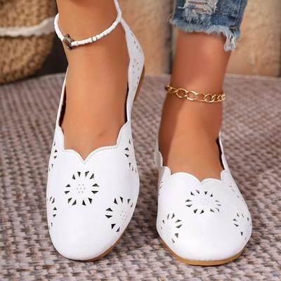 Mode 2025 Damen Ballerinas Echtleder Frau Spitz Zehen Flats Sommer Dame Ausgeschnittene Slipper Damenschuhe