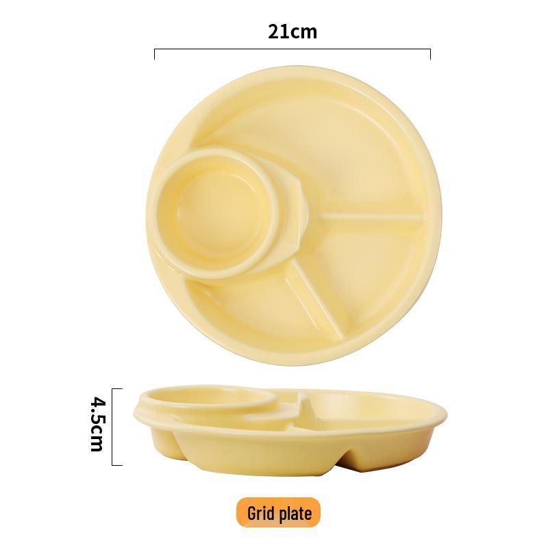 Creamy Style Portion Control Plate for Weight Loss - Divided Meal Plate for Breakfast and Meal Management