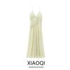 Fashion Wind 2024 New Fall Women's Clothing Stylish Temperament Camisole Pleated Perspective Holiday Long Dress