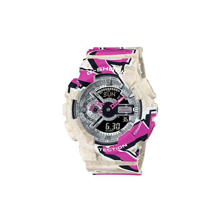 

Casio Waterproof Shockproof Quartz Movement Resin Strap Watch Men Watches Silver GA-110SS-1APR Single Watch,Random Watch Box,Graffiti Purple
