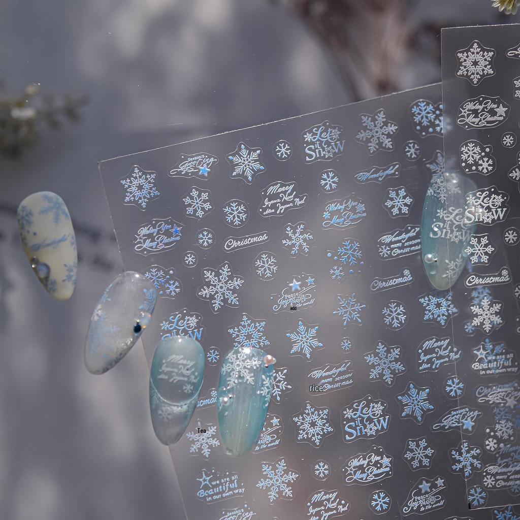 Tomoni Winter Nail Stickers for Kids: Thin, Tough, Exquisite Snowflake and Starlight Designs