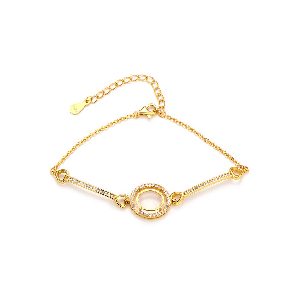 Vergoldetes Ei-förmiges S925 Sterling Silber Armband mit Elegantem Light Luxury Design