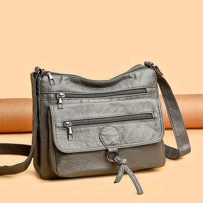 Měkká kožená taška přes rameno crossbody pro matky středního a staršího věku