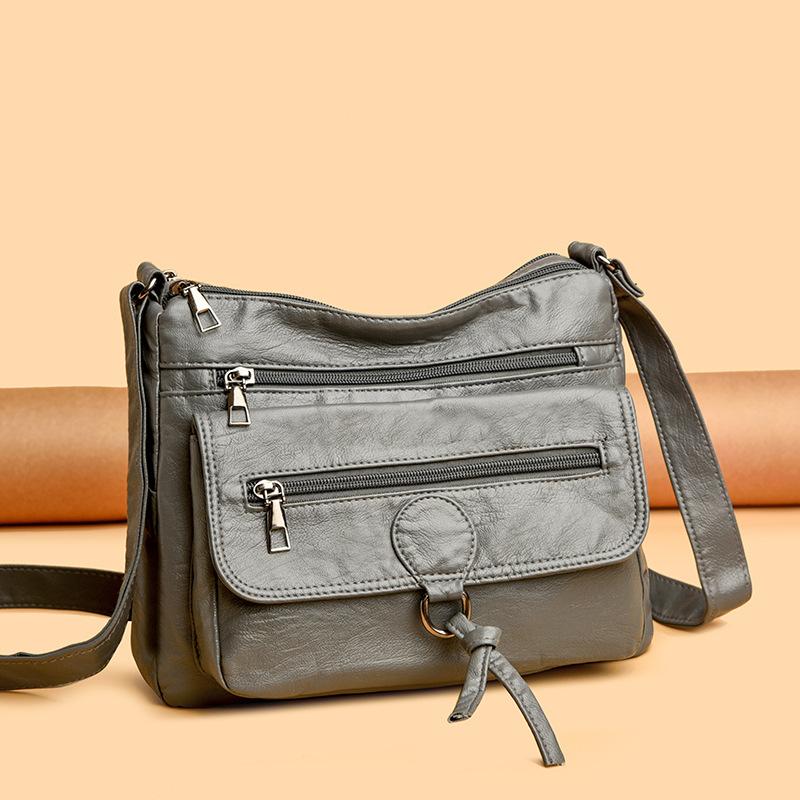Large Capacity Retro Multi-layer Small Square Bag Women's Shoulder Crossbody Bag