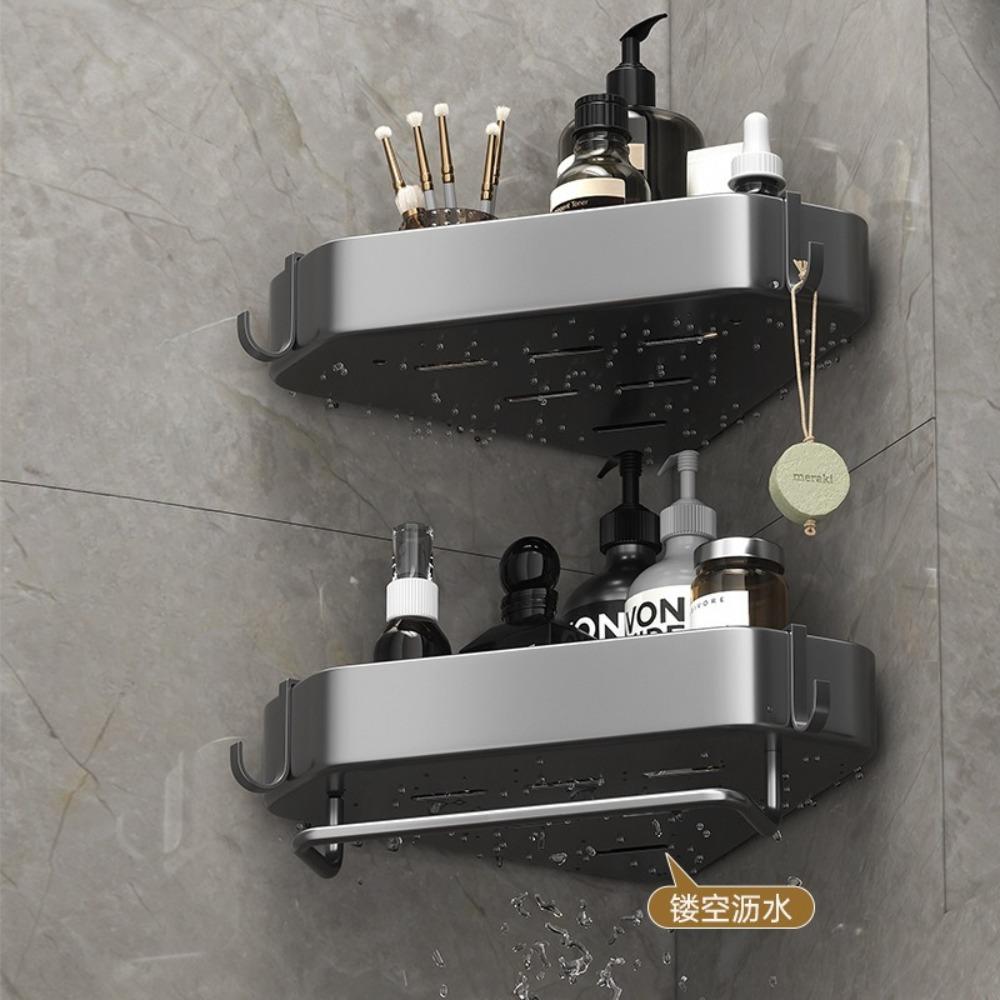 Shelves Stainless Steel Bathroom Corner Shelf No Drill Triangle Storage Rack for Kitchen Bathroom Organizer Bathroom Accessories