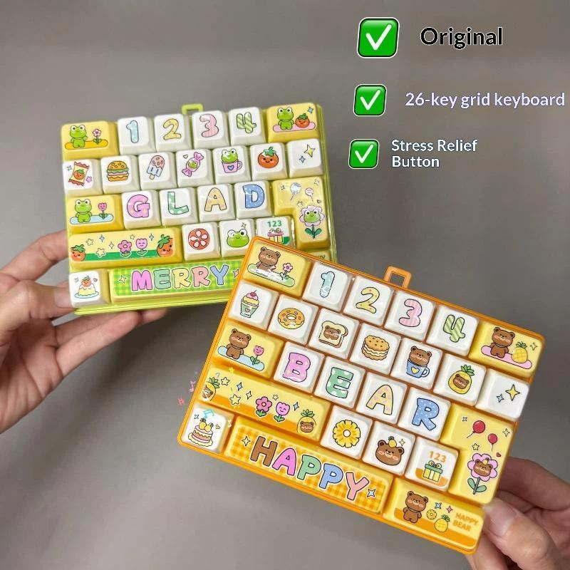 1Pcscute Cute 26 Key Stress Reducing Keyboard Creative Mechanical Healing Tool Popular Pendant Small Gift Accessories