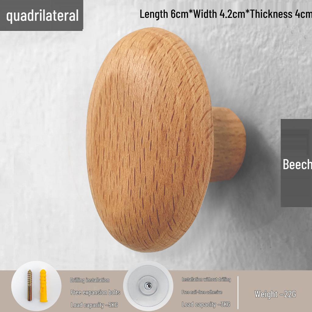 Nordycki Haczyk bez wiercenia z drewna orzechowego: Wieszak na ubrania i kapelusze za drzwiami