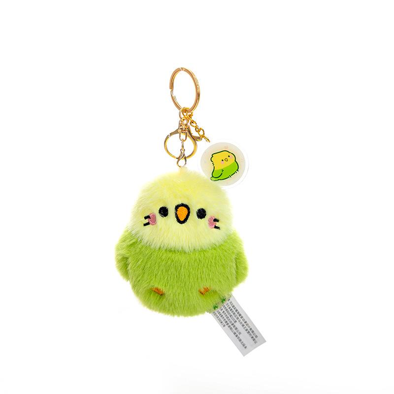 1Pcs Backpack Pendant Cute Parrot Bird With Vocal Plush Doll Soft Stuffed Toys Kawaii Hanging Decoration Keychain Gifts For Kids