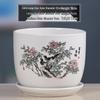 Simple White Ceramic Flower Pot with Base for Indoor Plants - Available in Large and Extra Large
