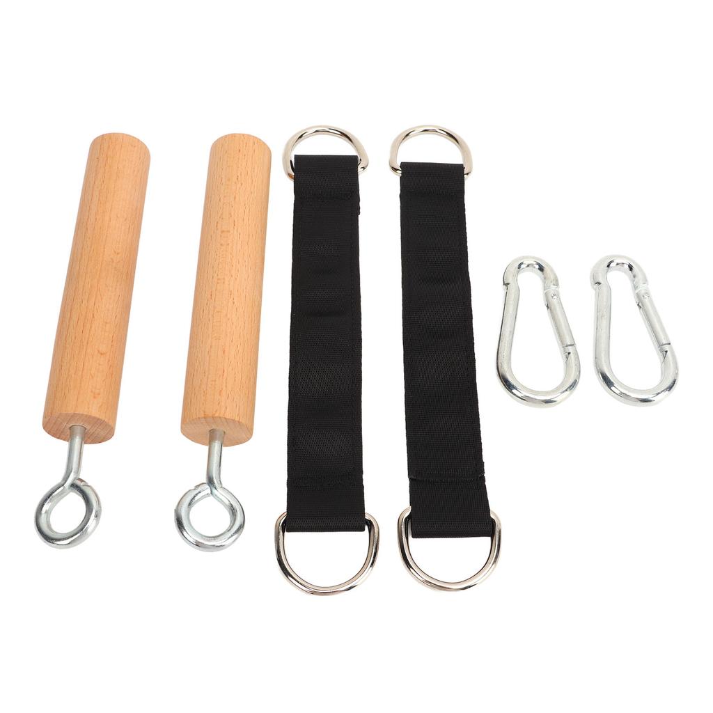 Wooden Pull Up Grips Wooden Finger Strength Trainer Home Gym Upper Body Core Grip Strength Training Handle Pull Up Fitness Accessories