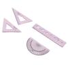 4pcs Ruler Soft Plastic Transparent Cute  Angle Length Measuring Tools for Kids Students Studyin