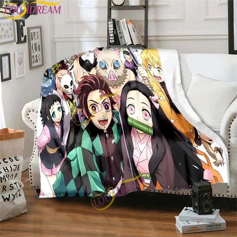 Japanese Anime Demon Slayer Printed Blanket Living Room Bedspread Sofa Travel Office Throw Blanket Quilt 5 Size