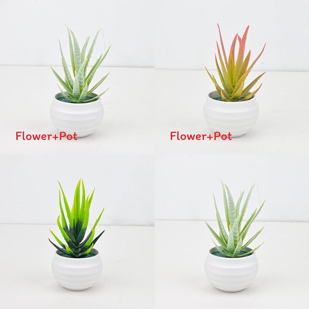 Succulent Aloe Vera Artificial Potted Plant For Office Desk Decor And Indoor Space