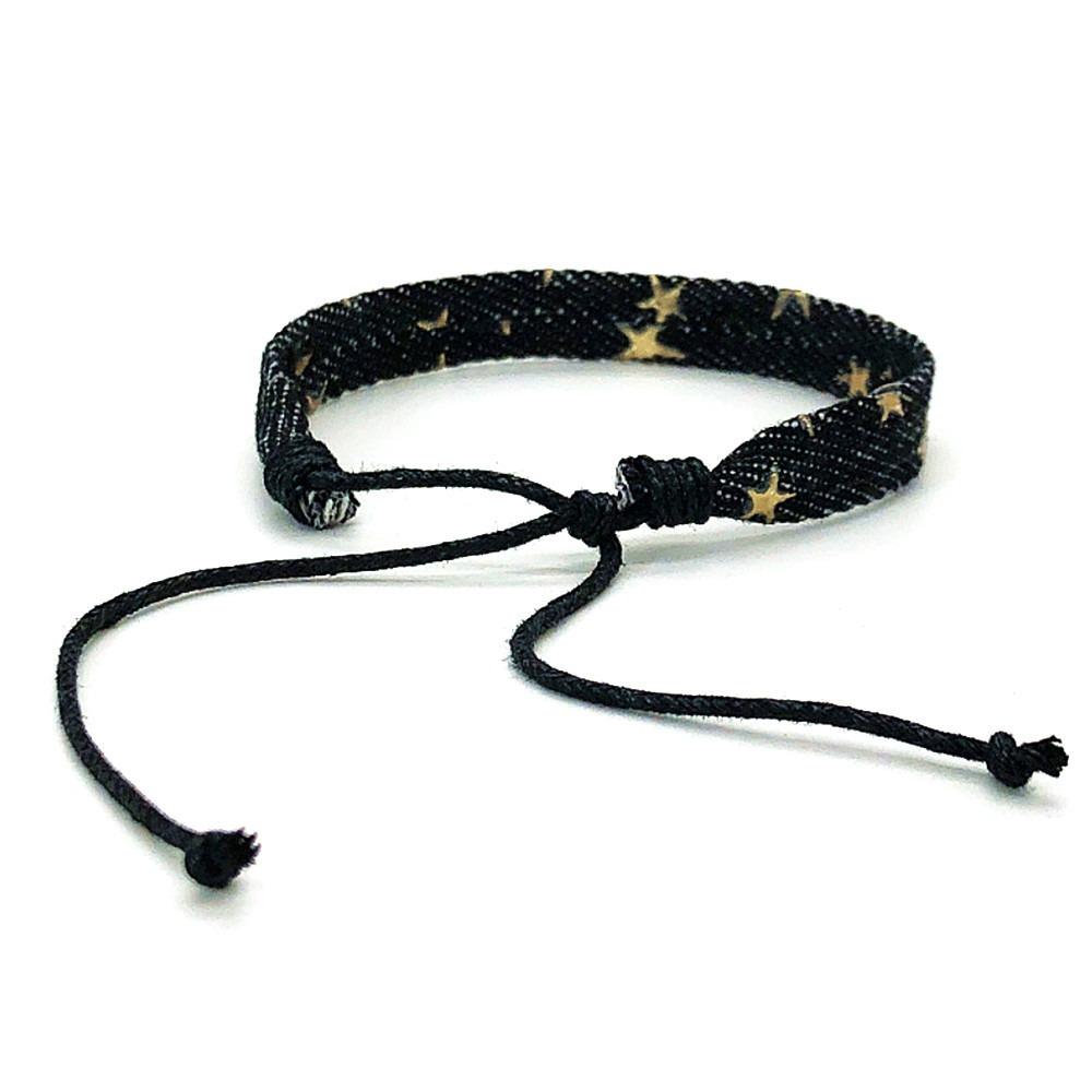 Stretch Star Denim Bracelets Simple Adjustable Webbing Bracelet Fashion Denim Woven Bracelet