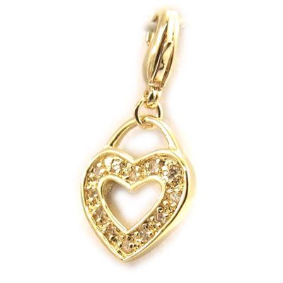 [L1293] - Gold Plated 'Heart' Charm Pendant