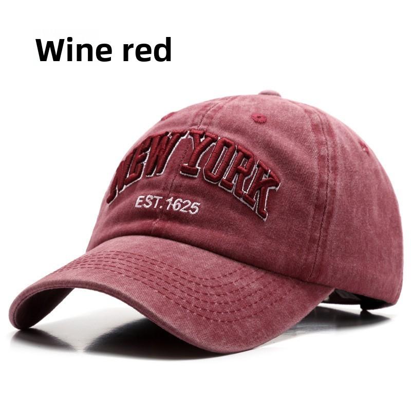 Letter Embroidered Washable Vintage Cotton Baseball Cap For Men Women Summer Casual