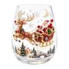 Bicchiere Resistente al Calore Bicchiere Natalizio 3D, Tazza Scolpita Babbo Natale Pupazzo di Neve Albero, Trasparente per Caffè Freddo Decorativo Bicchiere per le Feste, Festivo
