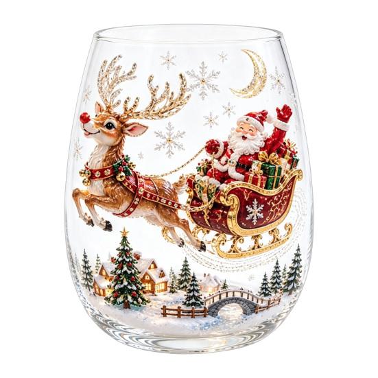 Bicchiere Resistente al Calore Bicchiere Natalizio 3D, Tazza Scolpita Babbo Natale Pupazzo di Neve Albero, Trasparente per Caffè Freddo Decorativo Bicchiere per le Feste, Festivo