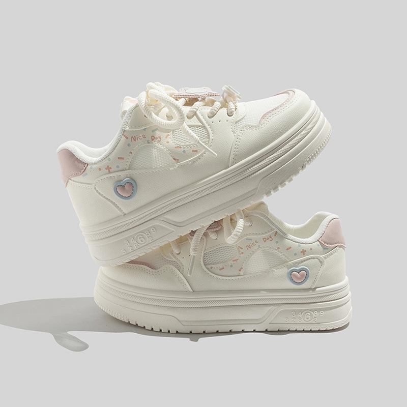 22 spring new mesh breathable casual shoes student platform sports board shoes 35