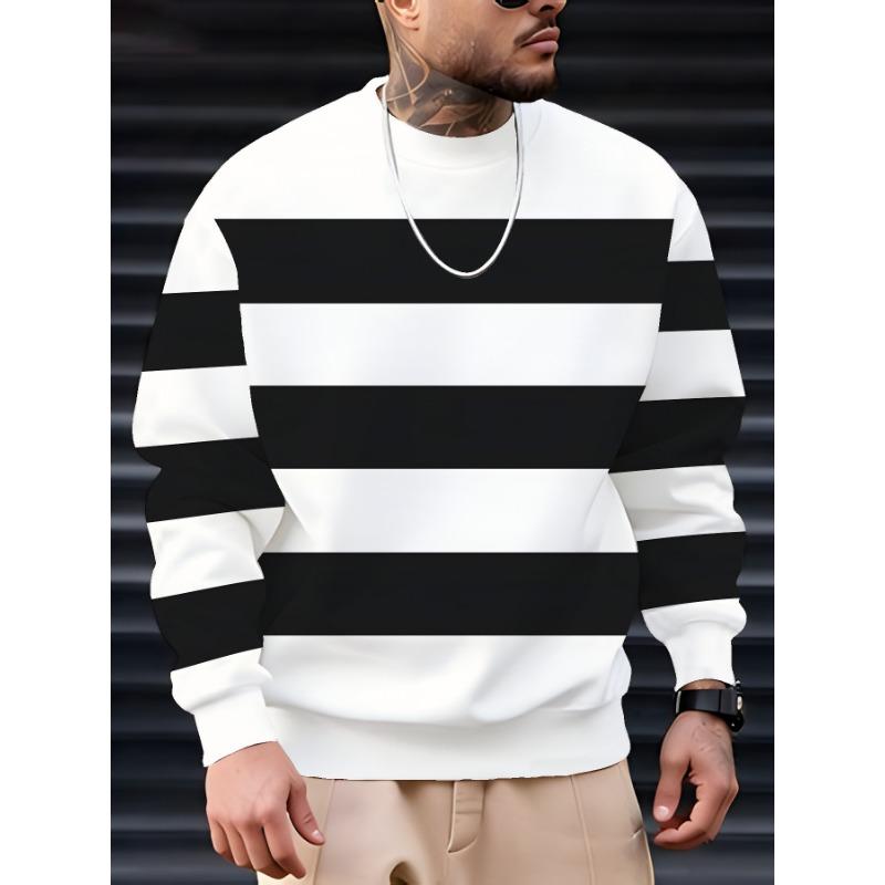 Men's Crew Neck Sweatshirt, New Spring/Autumn Crew Neck Top, Trendy Men's Crew Neck Sweatshirt, PLUS SIZE