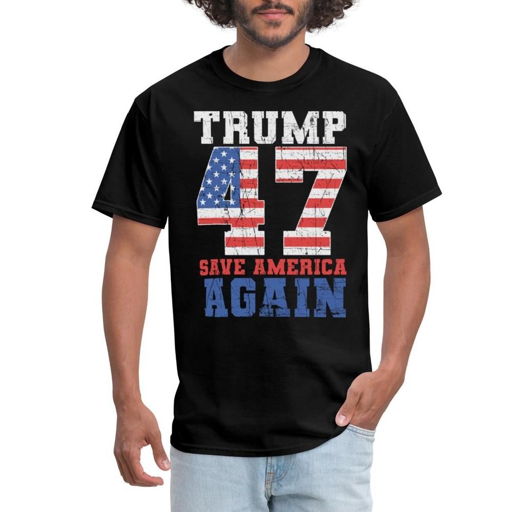 Patriotic Save America Again Trump 2024 Campaign Design Men s T-Shirt Unisex T-Shirt XXXXL