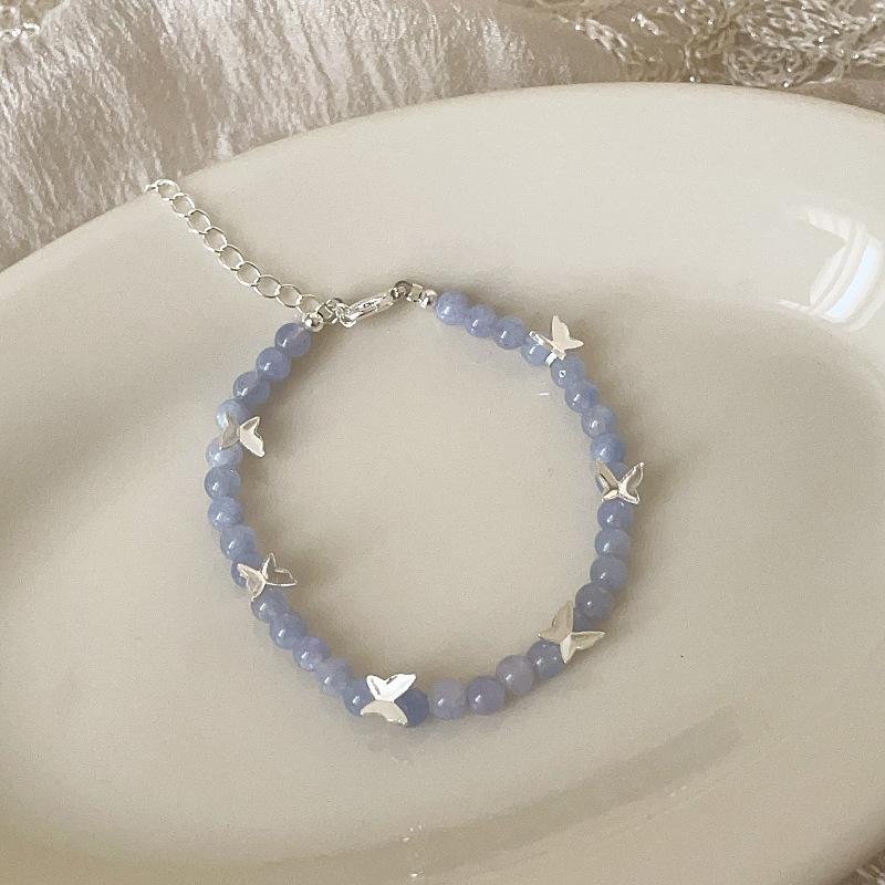 Design Butterfly Natural Stone Beaded Bracelet Women'S Niche Unique Personality Fashion Temperament Versatile Bracelet Jewelry