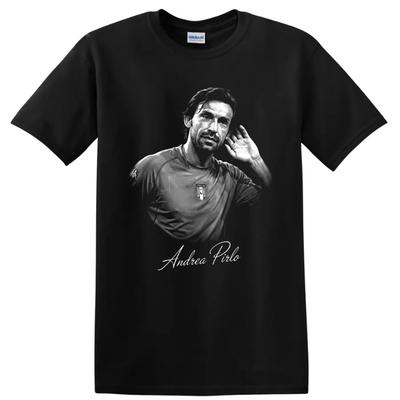 T-shirt de Football Andrea Pirlo Portrait de Joueur de Football Italien T-shirt Graphique Fan