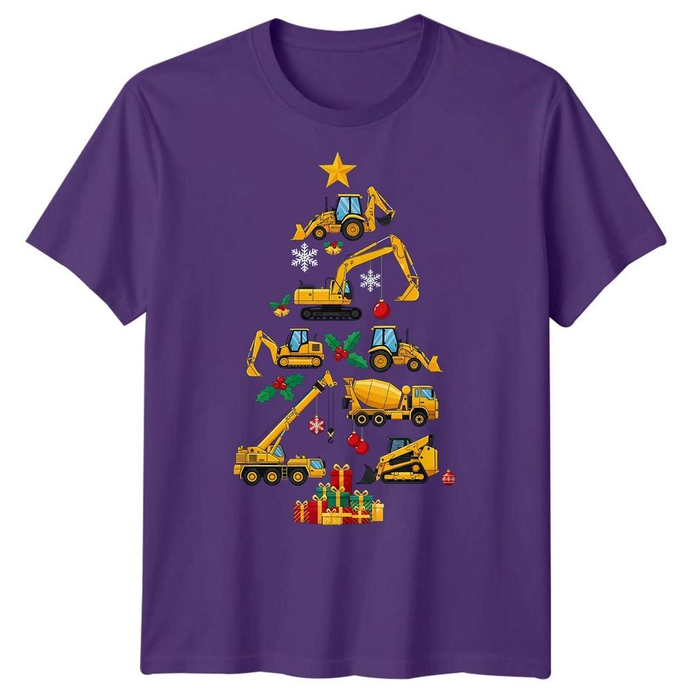 Construction Christmas Tree Holiday Unisexs TShirt Vehicles Gift