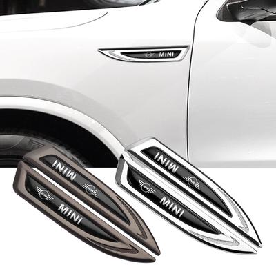 2 Pièces Style de Voiture Garde-boue Latéral de Porte Autocollants Emblèmes Métalliques Accessoires Auto Pour MINI Cooper JCW WORKS R55 R56 F55 F56 R57 R58 R59