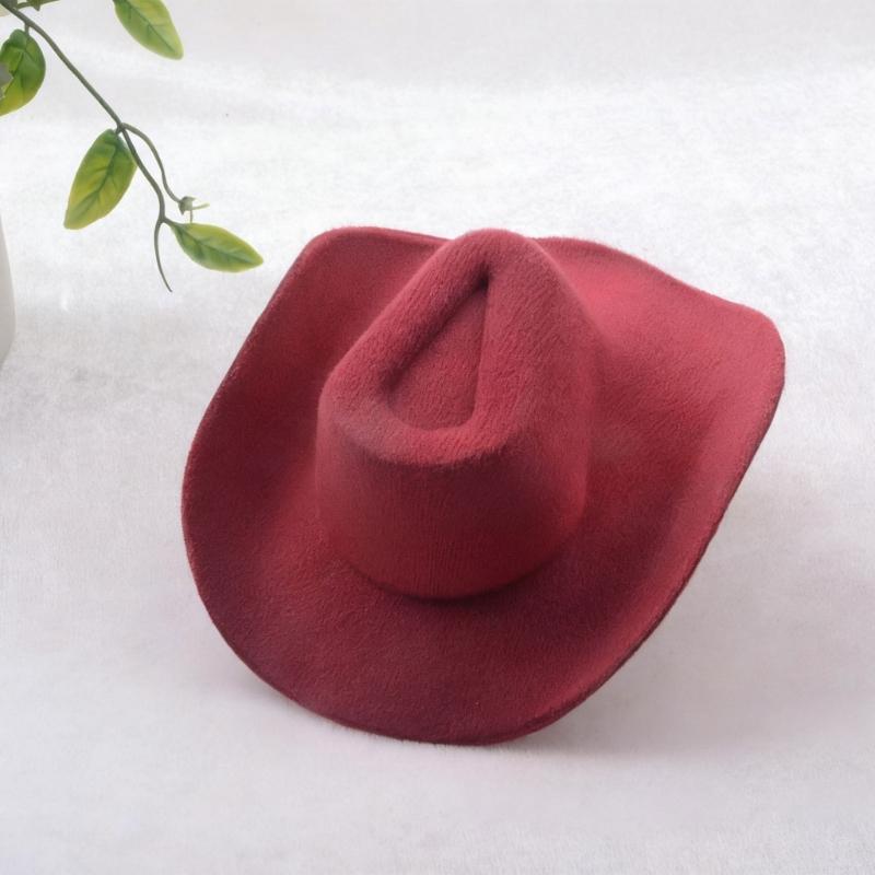 Tiny Western Cowboy Hat Miniature Fabric Hat Ornament For Handmade Craft Clothing Wrapping Sewing Costume Embellishment