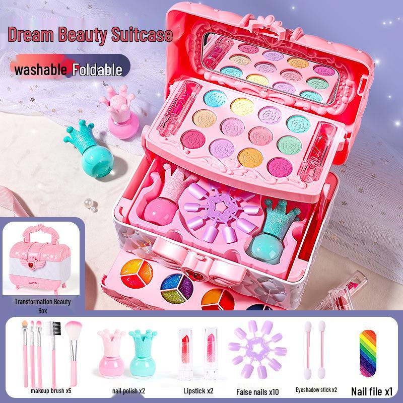 Детский трансграничный набор для макияжа «Принцесса» - Красочная косметика и лак для ногтей, подарок на Рождество или День рождения