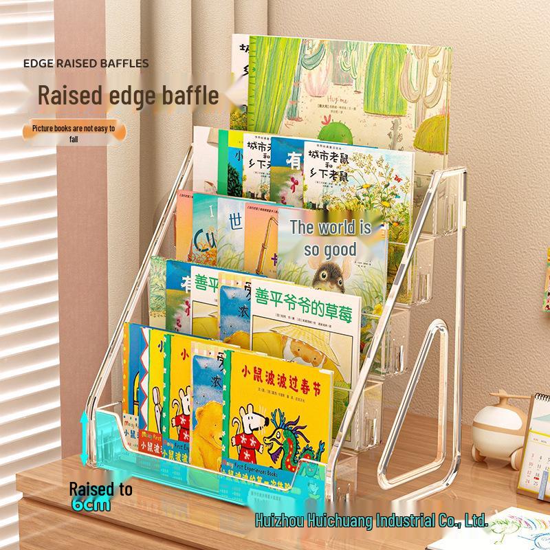 Acrylic Tiered Bookshelf for Children's Picture Books and Magazines