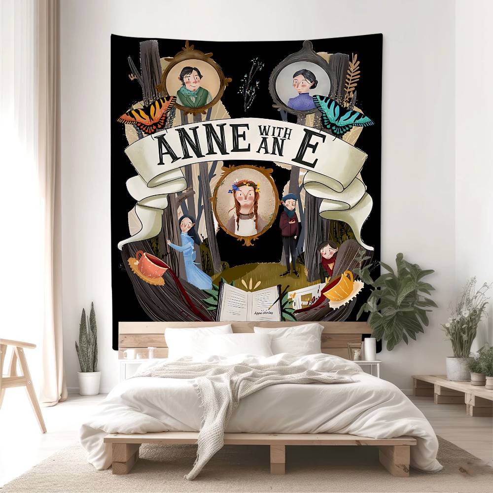 Anne With An E Cartoon Tapestry Home Decoration hippie bohemian decoration divination Home Decor