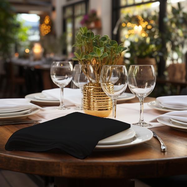 Cloth Napkins Black 10 Pieces 40X40Cm