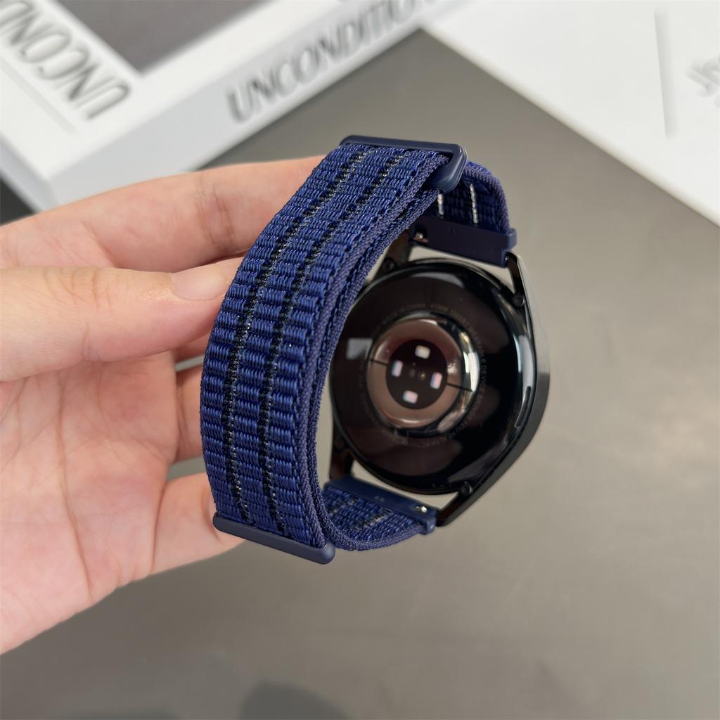18mm 20mm 22mm Nylon Strap for Samsung Galaxy Watch 7 6 5 4 Classic 5Pro Active Silicone Band for Huawei Watch 5 GT5 Pro 46mm