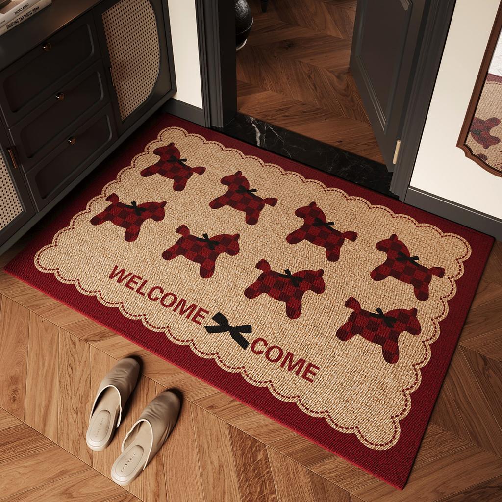 Vintage New Year Style Entrance Door Mat Sofa and Coffee Table Mat Dirt Resistant and Easy To Maintain
