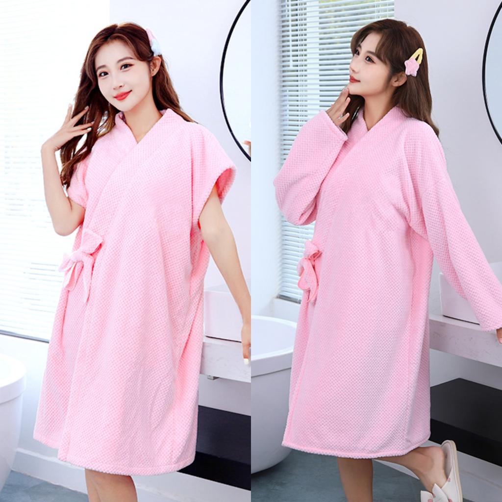 Bathrobes Are Soft and Absorbent Thickened and Wearable Bath Towels Adult Women's Home Hotel Bath Bathrobes Bath Skirts