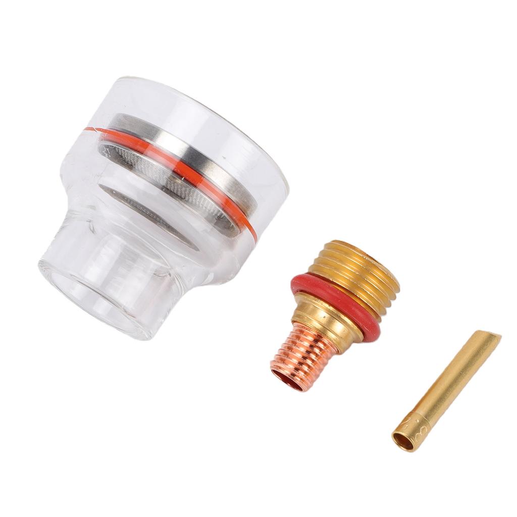 Torch Glass Cup Kit Suitable for WP 17 18 26 Torch Welding Glass Cup and 1 8 Inch 3.2mm Gas Lens Collet Body with