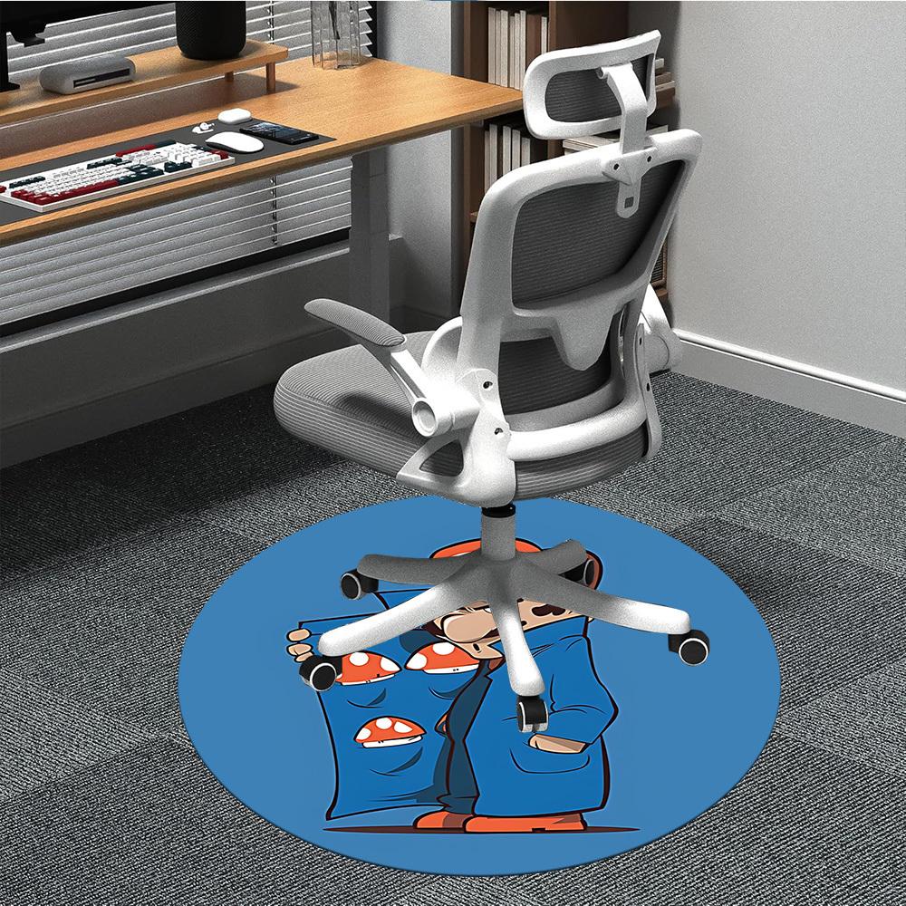

1pc Mario Mushroom Cap Office Round Area Rug, Under Office Chairs Bedroom Living Room Home Decor a1022334 80cm by 80cm
