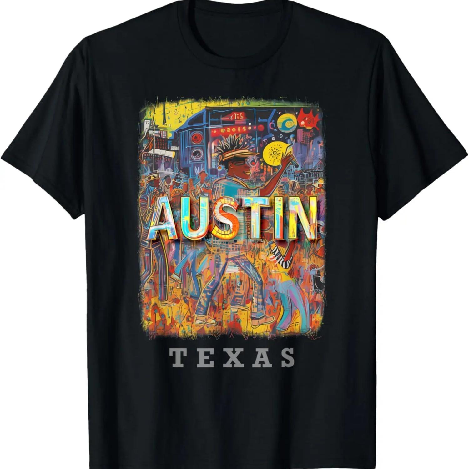 Austin Texas TX Live Music Scene SD706 T-Shirt S чёрный