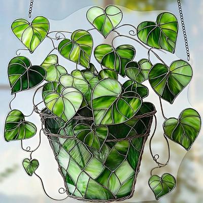 1 Piece of Green Leafy Plant Sunshade, Plant Wall Art, Plant Enthusiast Gift, Indoor Garden Decoration, Home Decoration