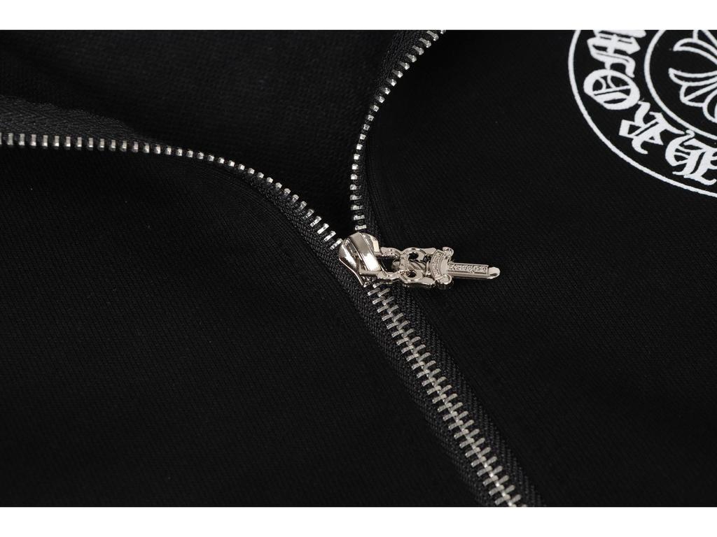 Trendy Chrome Hoof Sanskrit Cross Zipper Hoodie