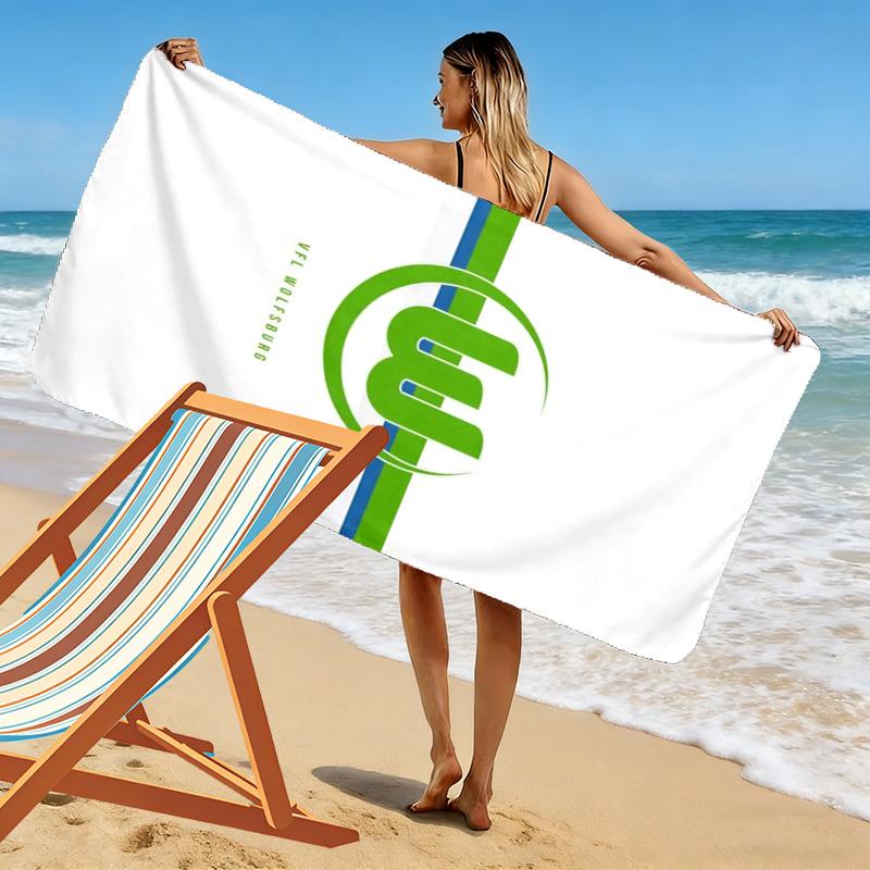 VfL Wolfsburg Print Strandtuch, Großes Weiches Schnelltrocknendes Handtuch für Strand Camping Schwimmen