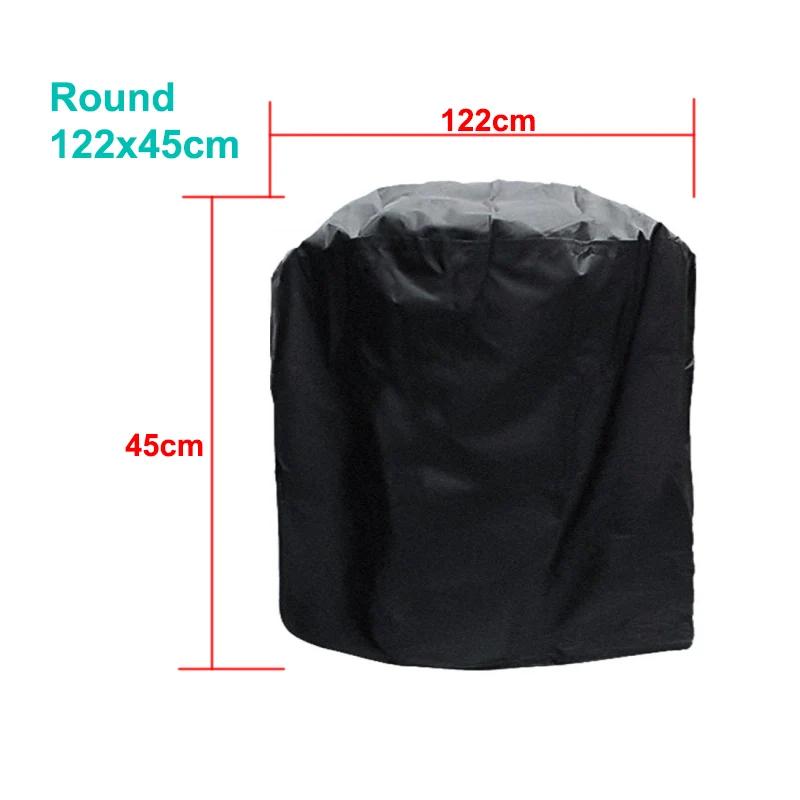 BBQ Cover Outdoor Dust Waterproof Weber Heavy Duty Grill Cover Rain Protective Outdoor Barbecue Cover Round Bbq Grill Black
