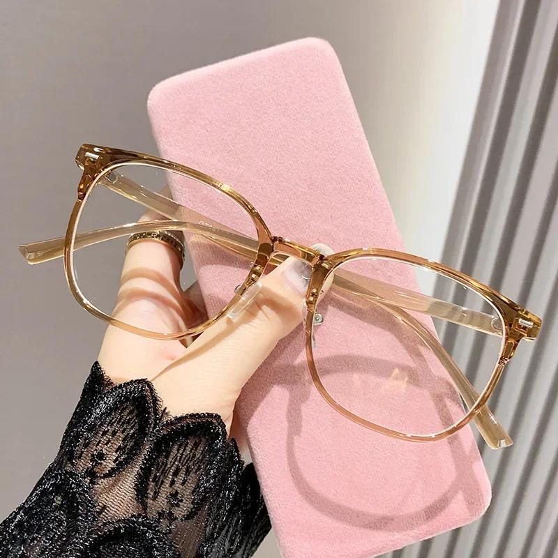 0~ -600 Myopia  Large Frame Glasses Ultra Light  Anti Blue Light  Finished Flat Glasse