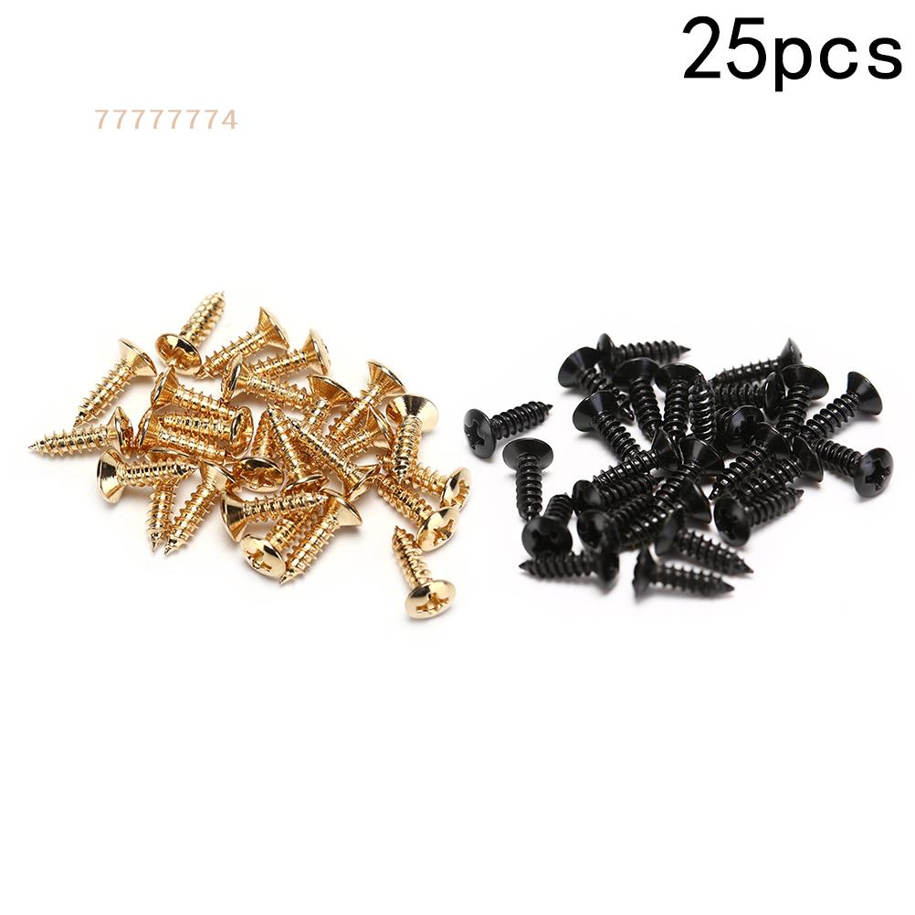 25pcs Electric Guitar Parts Guard Plate Screws 3mm Electric Guitar Screw Set Pickguard Back Plate Mount DIY Luthier Tools