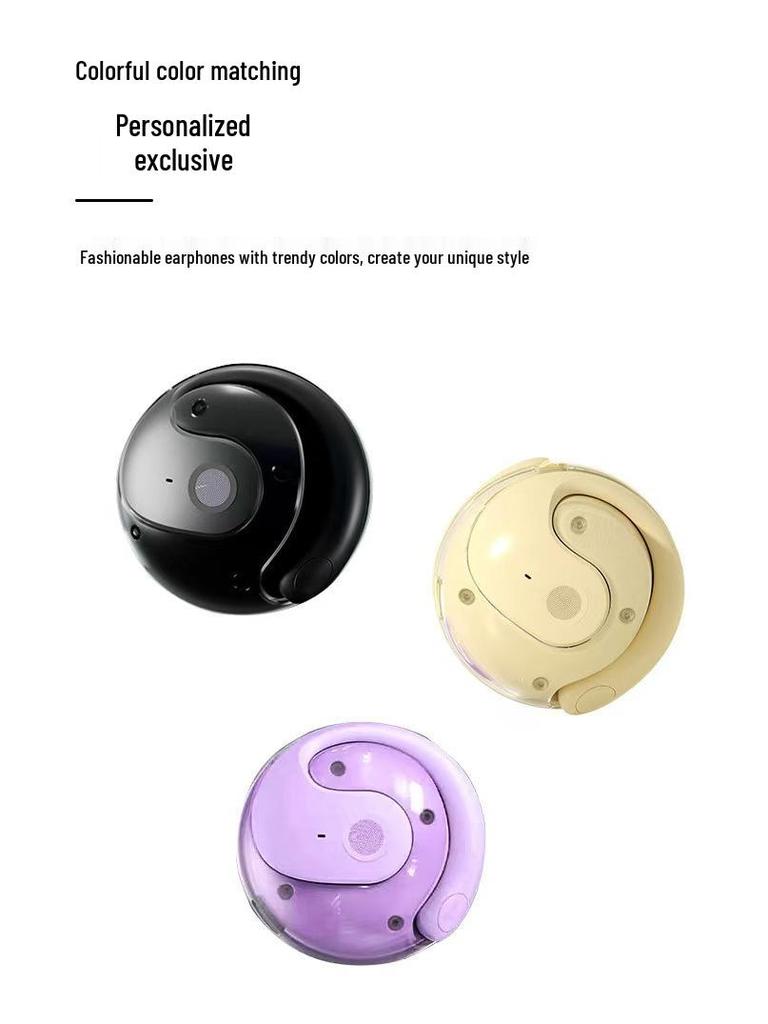 Little Coconut Ball TWS Ear-Hook Bluetooth Earbuds: Wireless, Noise-Cancelling, Long Battery Life for Sports