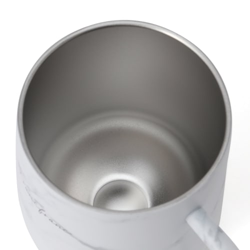 Francfranc Stainless Steel Thermos Mug with Lid, 320ml, Marble White, Double-Walled Vacuum Wall, Insulated for Hot and Cold Drinks, Perfect for the Of