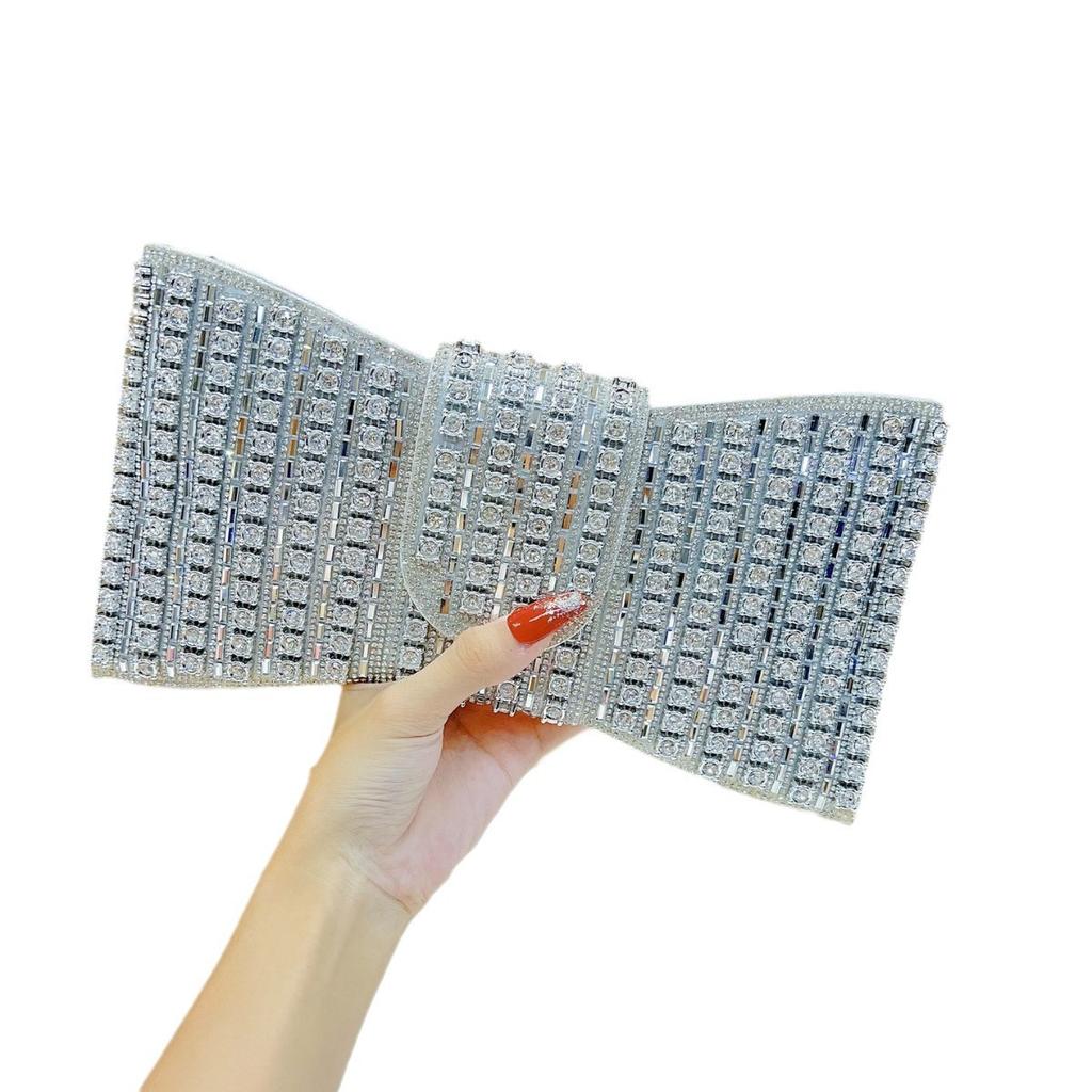 Vintage Diamond Evening Bags Luxury Chain Bow Shoulder Crossbody Bags Ladies Party Wedding Purse Handbags