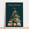 Vintage Christmas Metal Wall Decoration, Holiday Sticker Sign